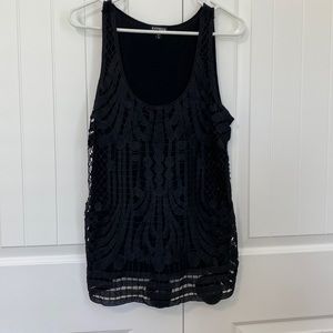 Black knit tank top size large from express